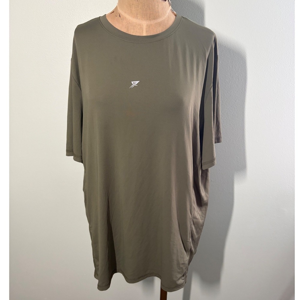 Primark Performance Mens XL Olive Green Short Sleeve Activewear Mesh Gym T-Shirt